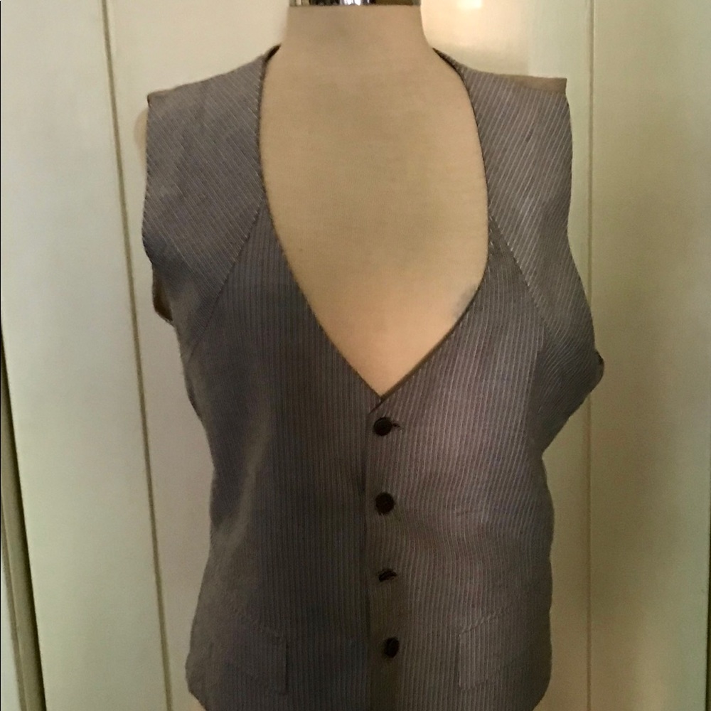 Men or women pinstripe button down vest m/l - Picture 2 of 7